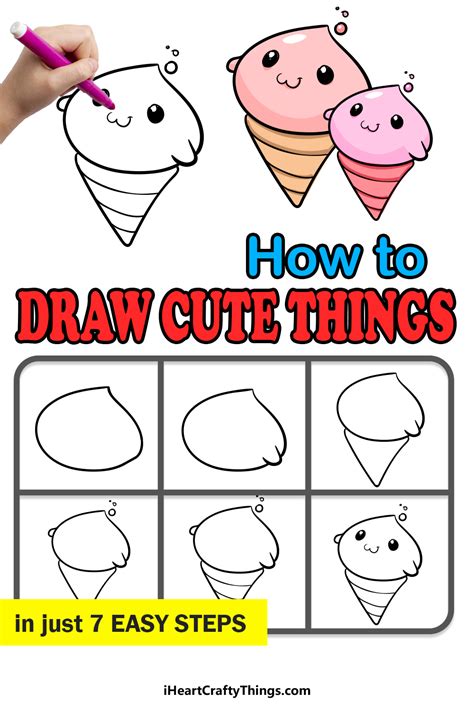 Cute Things Drawing - How To Draw Cute Things Step By Step