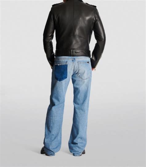 Mens Balmain Black Double Breasted Leather Jacket Harrods Uk