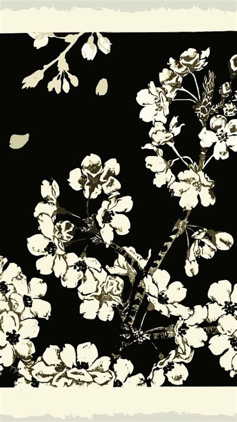 Japanese Flower Black Wallpapers Wallpaper Cave