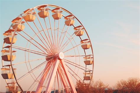 Premium Photo Retro Colorful Big Tall Ferris Wheel Cabin Carousel Sky