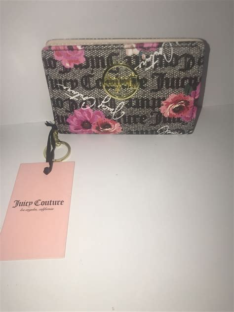 Juicy Couture Petal Stat Black Bifold Wallet With Key Ring EBay