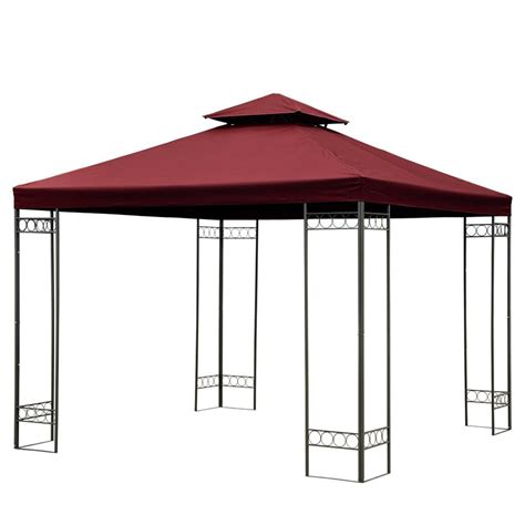 3x3m 10ft Double Tier Gazebo Replacement Top Canopy Garden Patio Pavilion Tent Sunshade Cover