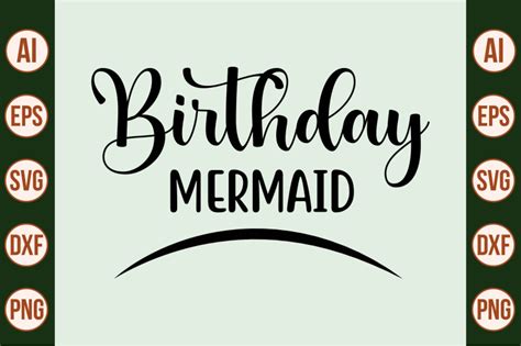 Birthday Mermaid SVG By Orpitabd TheHungryJPEG