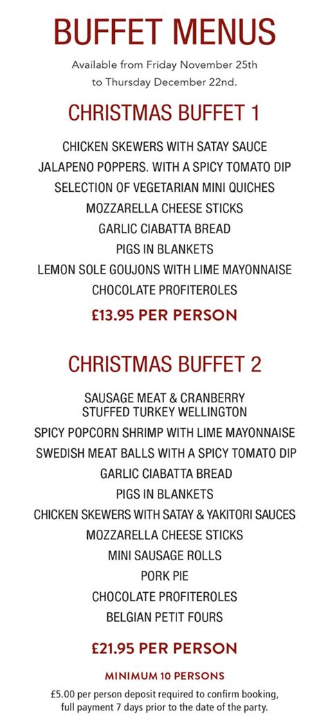 Christmas Dinner Buffet Menu Ideas