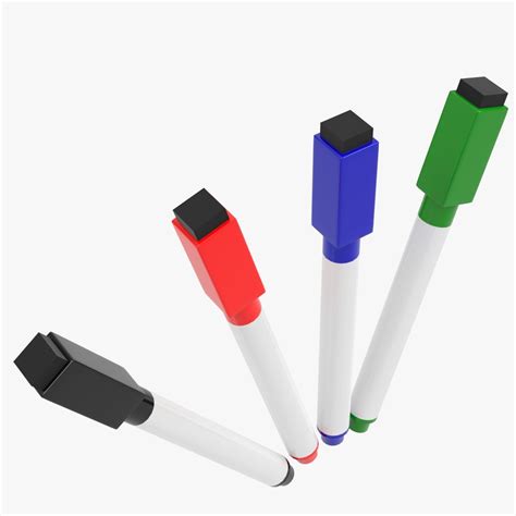 Magnetic Whiteboard Pen Markers 3D Model 5 Fbx Obj Blend Free3D