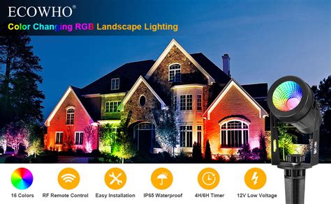 ECOWHO RGB Color Changing Landscape Lights 12V LED Low Voltage