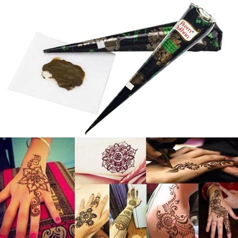 Cheap 25g Natural Indian Henna Tattoo Ink Brown Mehndi Paste Sticker