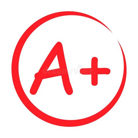 Grade Result F Minus Hand Drawn Icon In Red Color Stock Vector