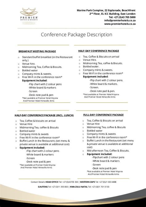 Group Conference packages by Premier Hotels & Resorts