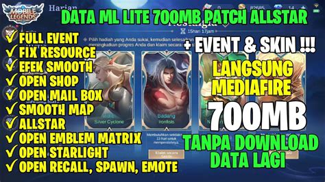 Update Data Ml Lite Mb Full Event Skin Patch All Star Ml Lite