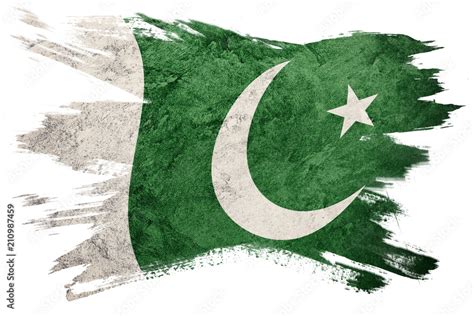 Grunge Pakistan Flag Pakistan Flag With Grunge Texture Brush Stroke