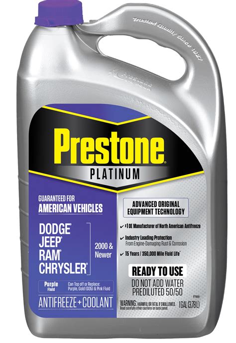 Prestone Platinum American Purple Antifreeze And Coolant Prediluted 5050