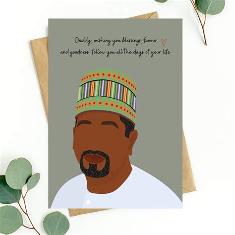 Black Fathers Day Card Black Man African Dad Greeting Card Happy