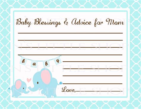 Free Printable Advice Cards For Mom To Be Printable Templates