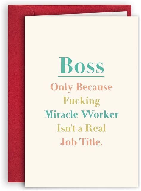 Amazon Ojsensai Funny Boss Day Card Humorous Card For Boss Rude