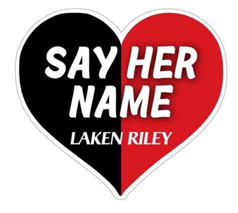 Say Her Name Laken Riley Tribute Heart Mtg Sticker Decal Ebay