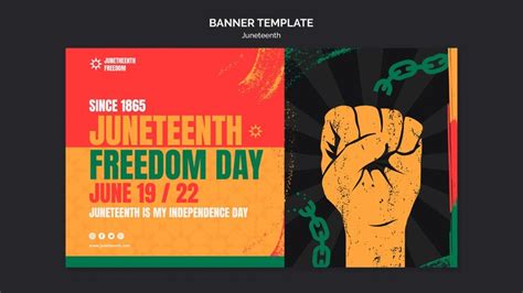 Free PSD | Juneteenth celebration horizontal banner template