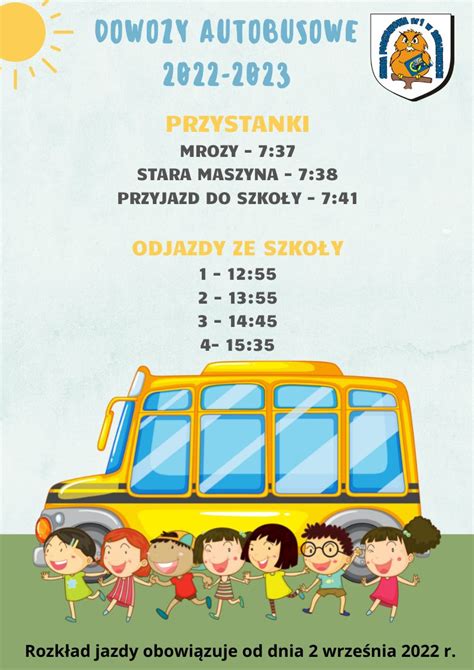 Dowozy Autobusowe W Roku Szkolnym Szko A Podstawowa Nr W