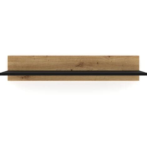 Estante De Pared NUKA G 100 Cm Roble Artesanal Negro