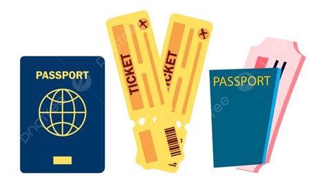 Passport Tickets Clipart Hd Png Passport And Airplane Tickets Vector