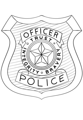 Police Officer Badge coloring page | Free Printable Coloring Pages