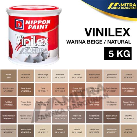 Jual Promo CAT TEMBOK NIPPON PAINT VINILEX 5 KG EKSTERIOR INTERIOR