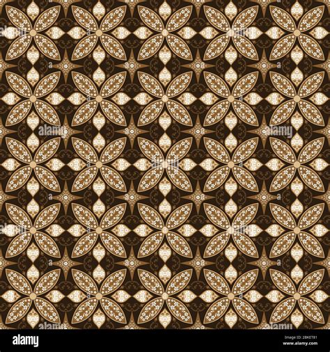 Simple Pattern On Traditional Java Batik With Brown Color Design