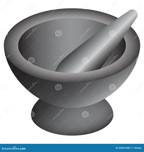 Grind Red Chili Pepper In A Mortar Made Of White Granite. Watercolor