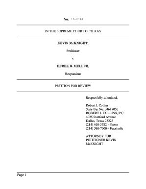 Fillable Online Supreme Courts State Tx Petition For Review Final