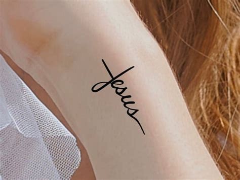 Jesus Cross Temporary Tattoo Religious Tattoos Etsy