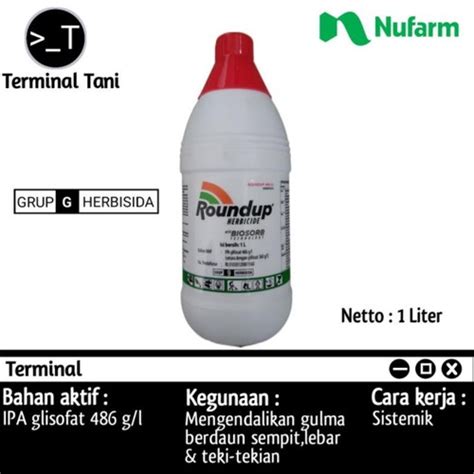 Jual Roundup 486 SL Biosorb 1 Liter Herbisida Sistemik Obat Pembasmi