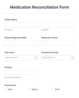 Medication Reconciliation Form Template Jotform