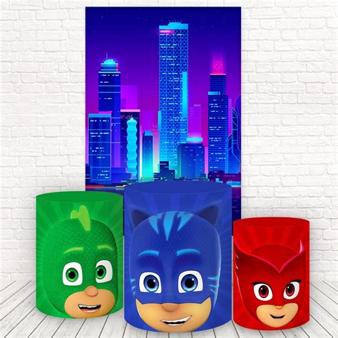 Painel Retangular e Capas Tecido Pj Masks FKPC 795 Felicitá