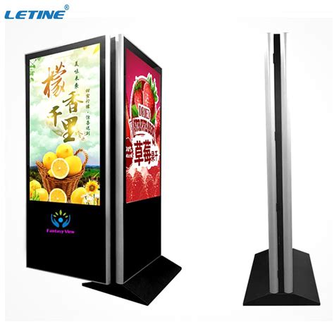 Inch Inch Fhd Dual Screen Vertical Floor Standing Digital Signage