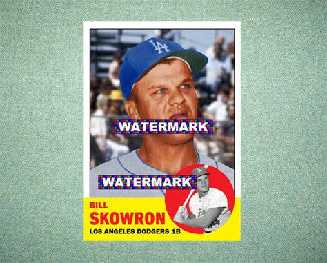 Bill Skowron Los Angeles Dodgers Custom Baseball Card Etsy