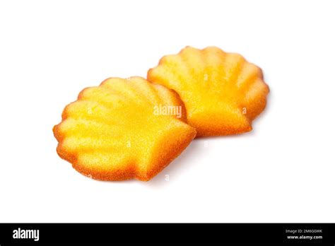 madeleine french pastry isolated on white background Stock Photo - Alamy