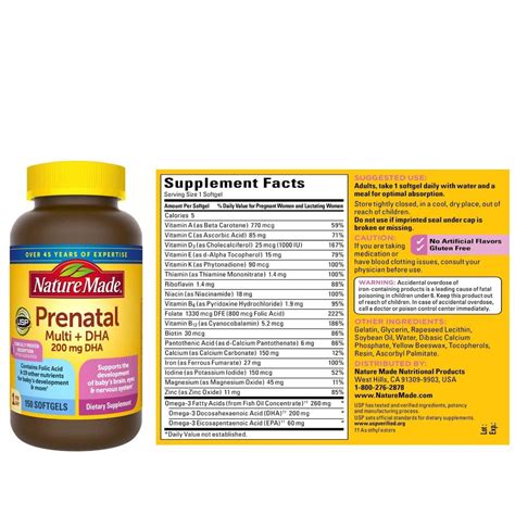 Nature Made Prenatal Multi Dha 200 Mg 150 Softgels Behealthybd