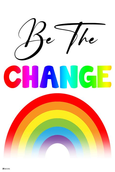 Be Change Classroom Rainbow Poster - Poster Foundry