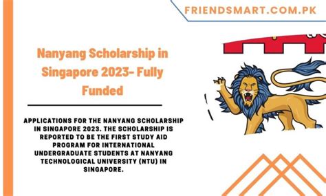 Nanyang Scholarship In Singapore 2023 Fully Funded