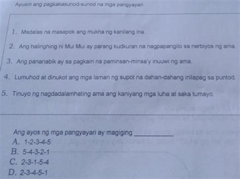 Ayusin Ang Pagkakasunod Sunod Na Mga Pangyayari1 Madalas Na Masapok