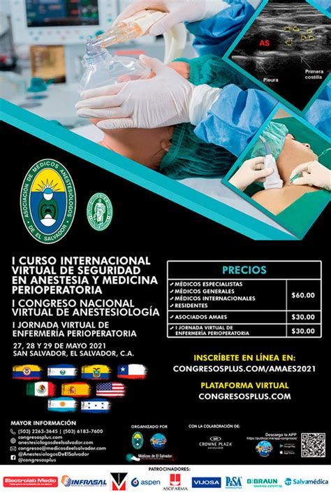 Afiche I Curso Internacional Virtual De Seguridad En Anestesia Y