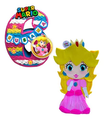 Piñata Princesa Peach Número A Elegir 70cm Fiesta Infantil Meses