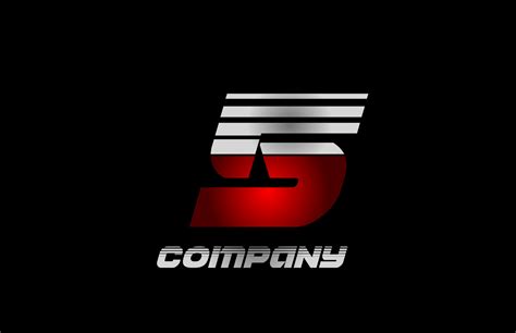 number logo 5 five red grey black icon design for business and company ...