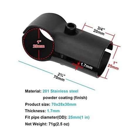 T Rohrklemmenverbinder Kettenglied Zaunklemme Edelstahl 201 Schwarze