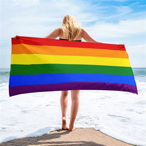 Rainbow Flag Towel Gay Pride Flag Rainbow Beach Towel Lgbtq Etsy