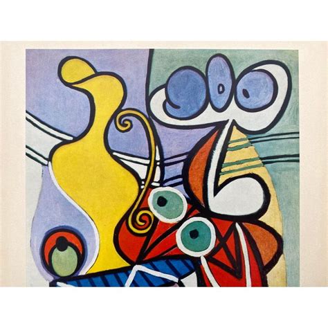 Pablo Picasso Vintage 1955 1st Edtn Modernist Lithograph Print Still Life With A Pedestal