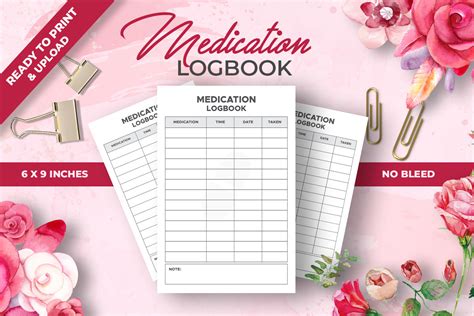 Medication Logbook Kdp Interior Graphic By M9 Design · Creative Fabrica