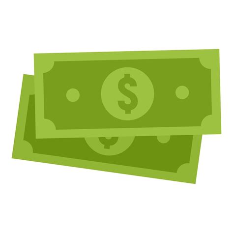 Premium Vector Green Dollar Banknote Icon Flat Illustration Of Green