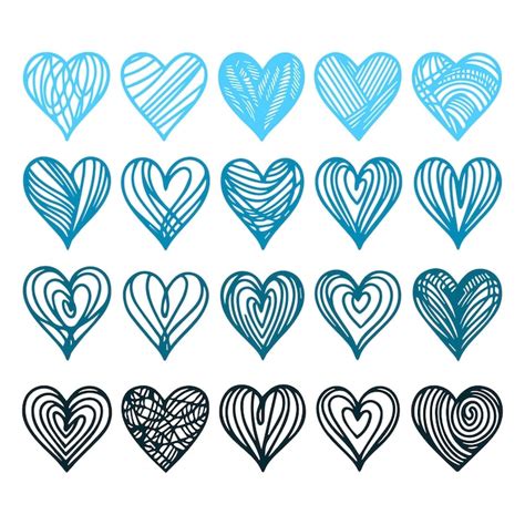 Premium Vector Doodle Heart Collection