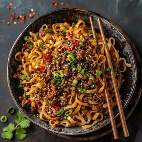 Mongolian Ground Beef Noodles Recipe